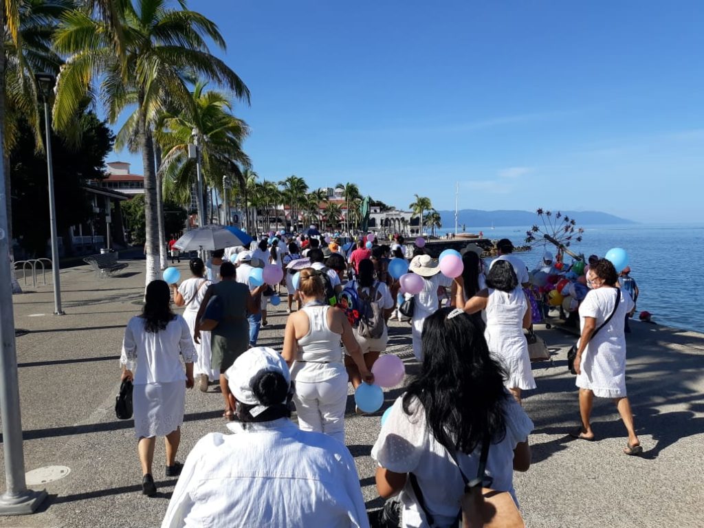 Foto 2 1024x768 - Más de 350 personas marcharon por la mujer y la vida en Vallarta