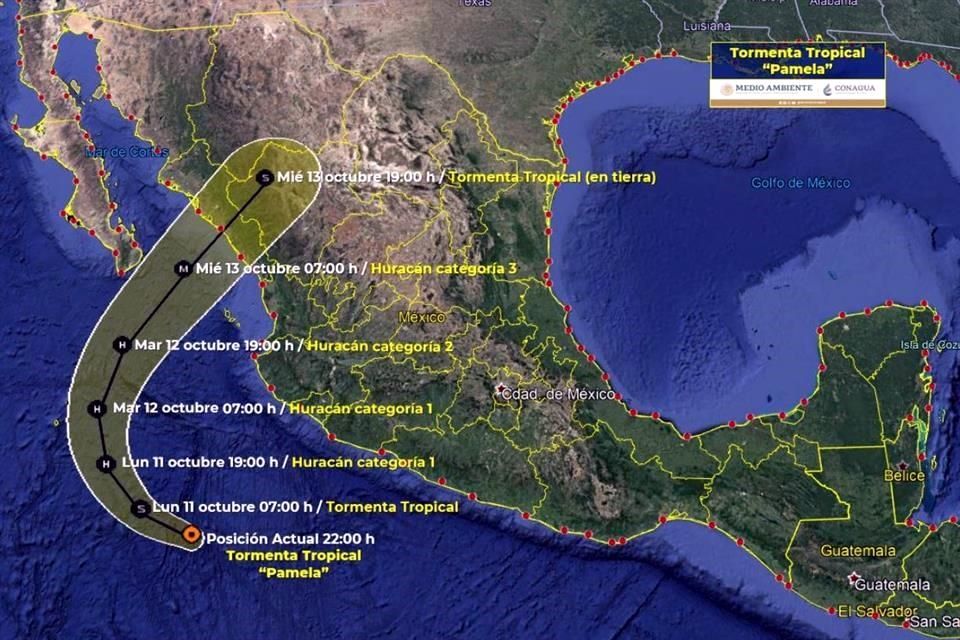 Tropical - “Pamela” pasará como huracán enfrente de las costas de Jalisco