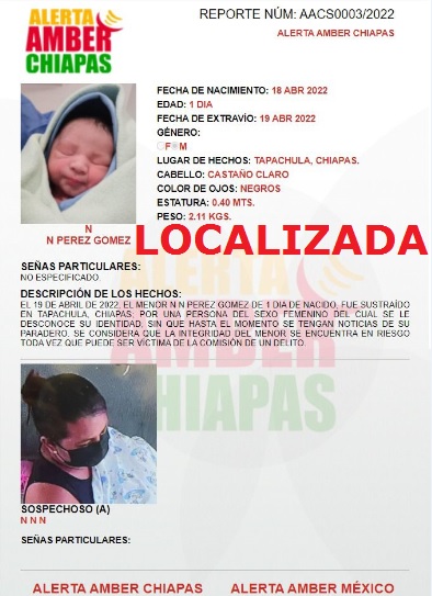 LOCALIZADA - Recuperan a bebé recién nacido robado de un hospital del IMSS