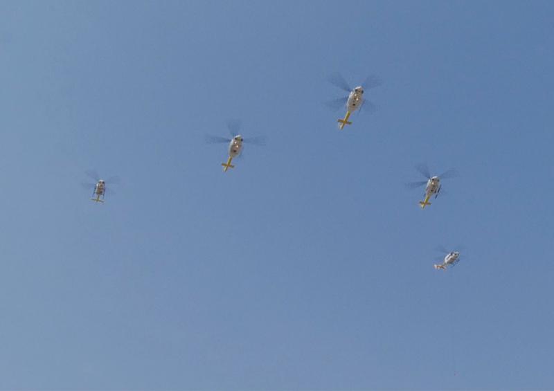 simulacropersonalcfeconhelicopteros2 - Impresionante simulacro de la CFE con 5 helicópteros, ante emergencia por huracán