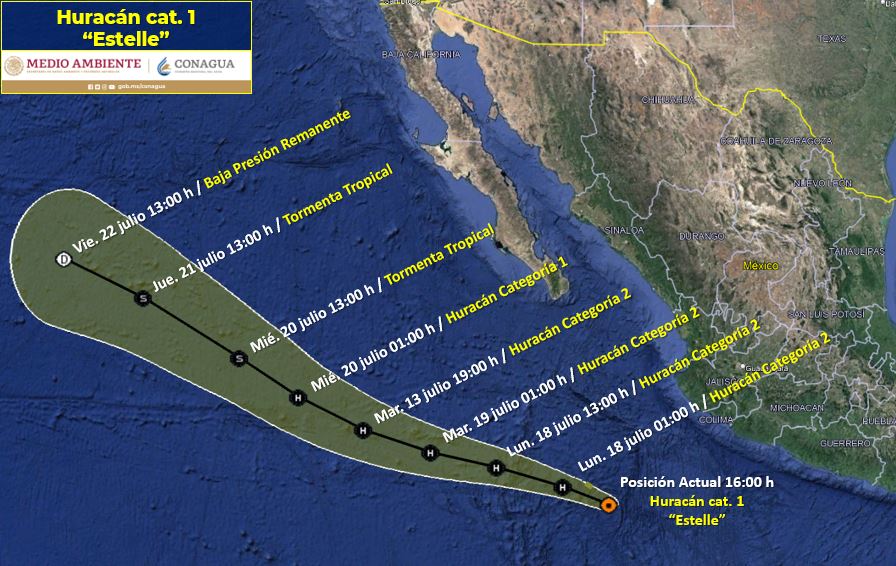 huracanfrentealascostasdejalisco2 - Protección Civil vigila el paso del huracán “Estelle” frente a las costas de Jalisco