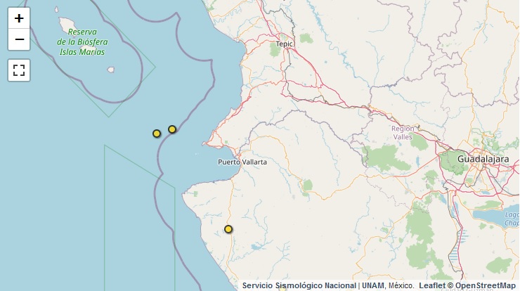 reportarondossismoenelmardelabahiadebanderas - Dos sismos sacudieron el mar de la bahía de Banderas