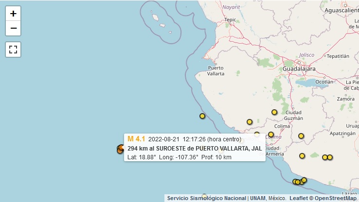 tressismofrenteapuertovallartaestedomingo - Reportan tres sismos de baja intensidad frente a Vallarta