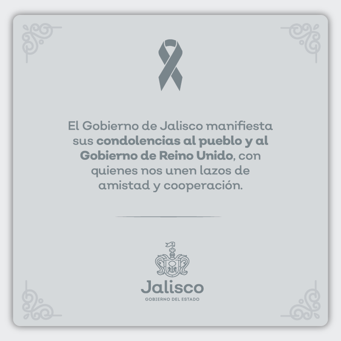EsqueladelgobiernodejaliscoparalareinaisabelII - Gobierno de Jalisco envía condolencias a Reino Unido, tras la muerte de la reina