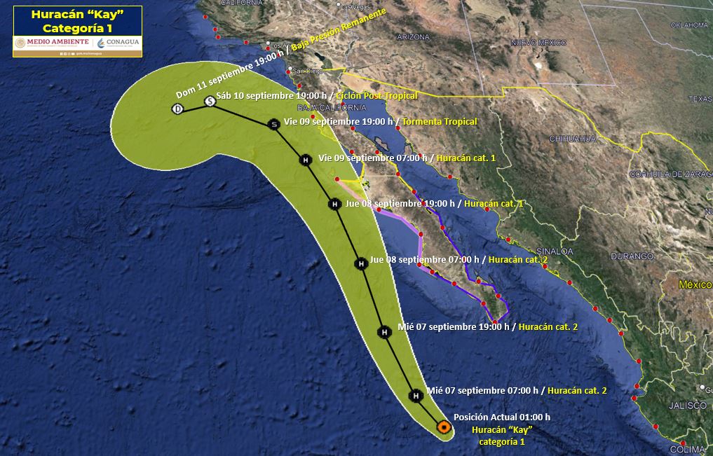 huracancaydejaramaslluviasenelpacificomexicano - El huracán “Kay” dejará más lluvias, viento y alto oleaje en el Pacífico