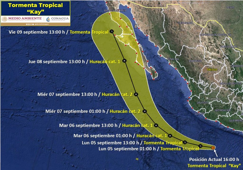 tormentatropcalkaydejaralluviasenlabahia 1024x717 - La tormenta tropical "Kay" dejará sentir sus efectos en esta región