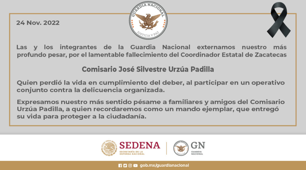 asesinanacoordinadorguardianacionalenzacatecas2 1024x572 - Asesinan al coordinador de la Guardia Nacional en Zacatecas