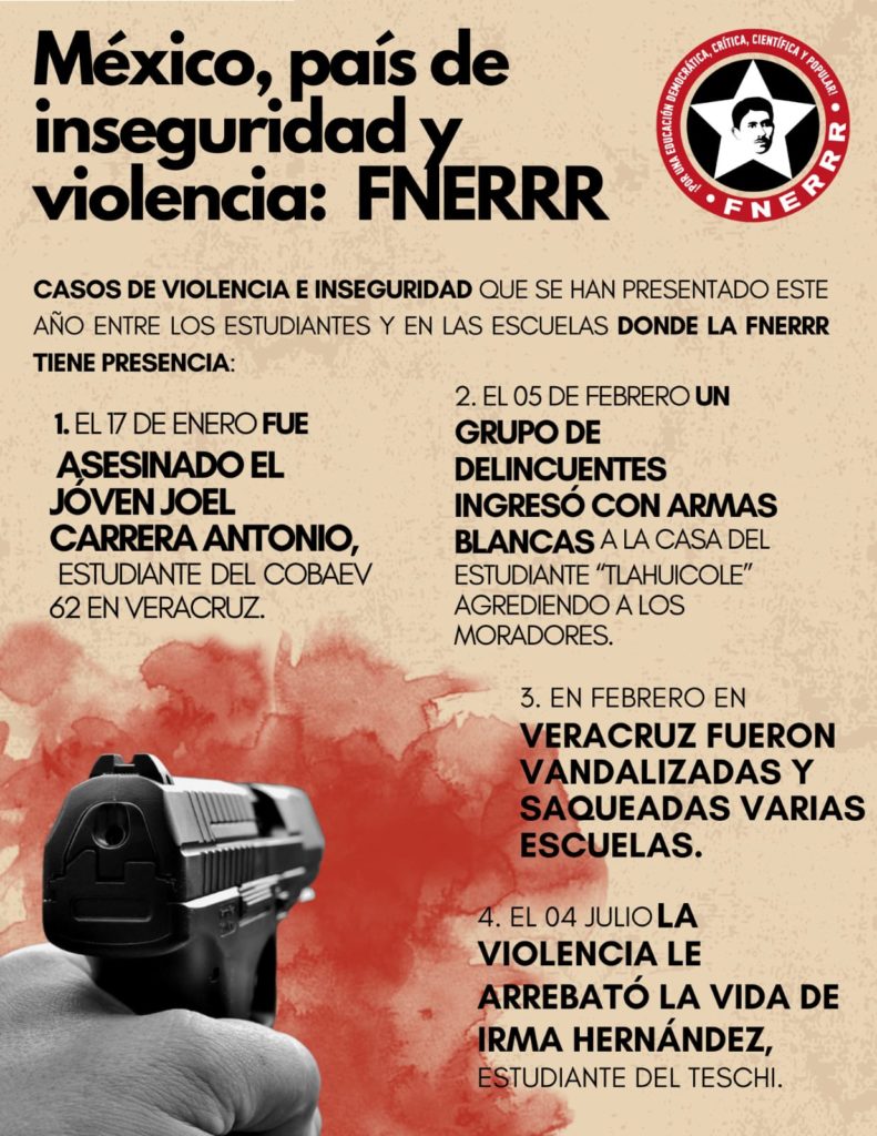 estudiantesdenuncianinseguridadyviolenciaenmexico 791x1024 - México, país de inseguridad y violencia: FNERRR